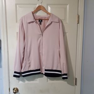 AdditionElle pastel pink embroidered bomber jacket